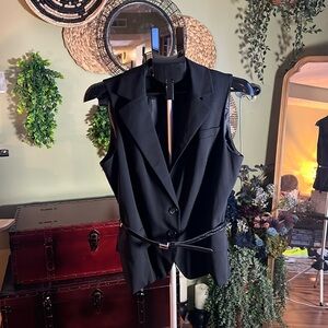 Black Worthington vest with belt